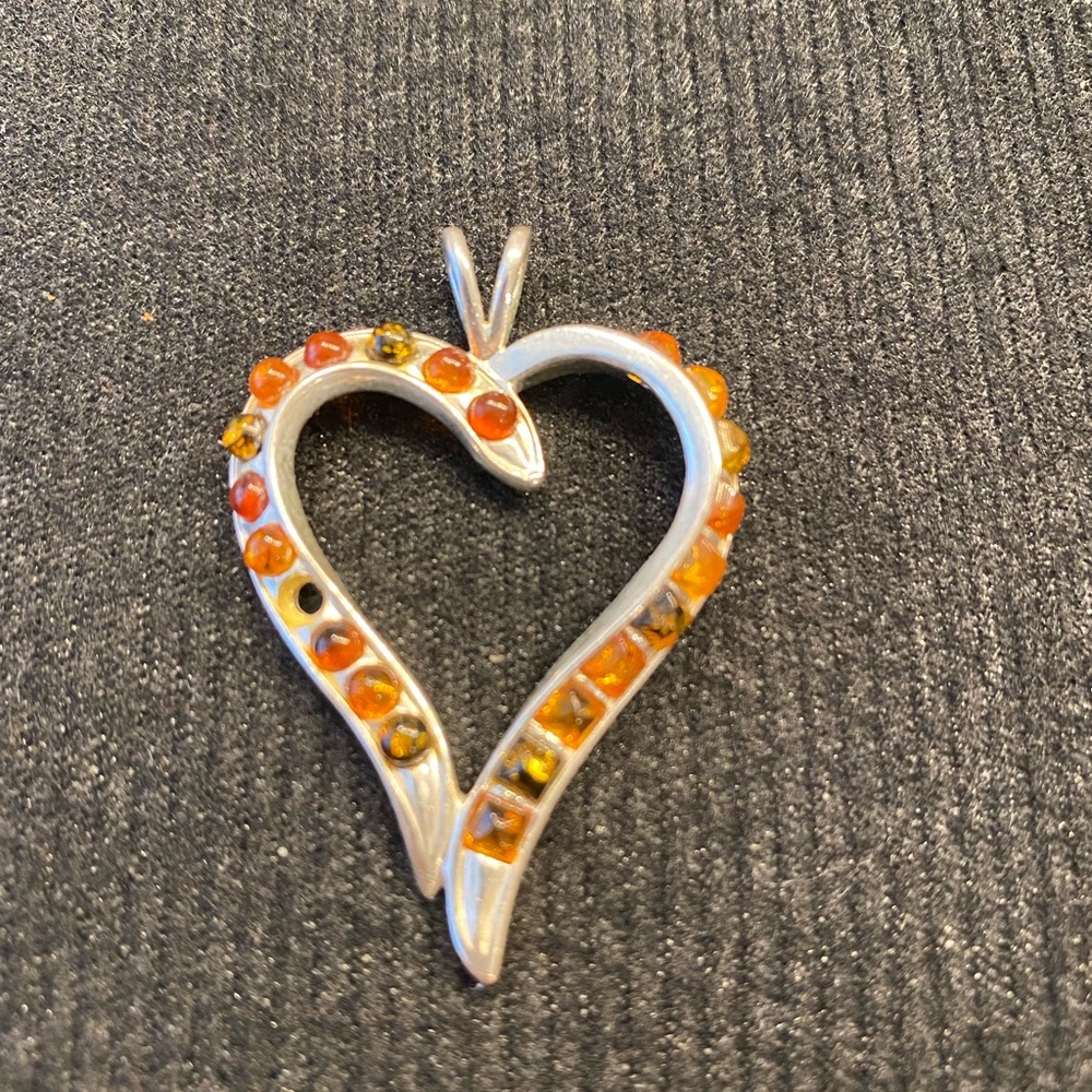 Silver and Amber Charm